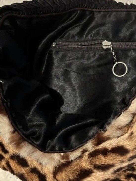 Hat Vintage- Flapper Leopard Cheetah Spotted Animal Print Real Fur Hand Muff main image 7